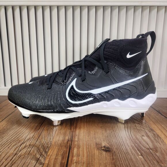 Nike Alpha Huarache NXT Men's 11.5 Black White Metal Baseball Cleats DJ6517-001 - Picture 3 of 9